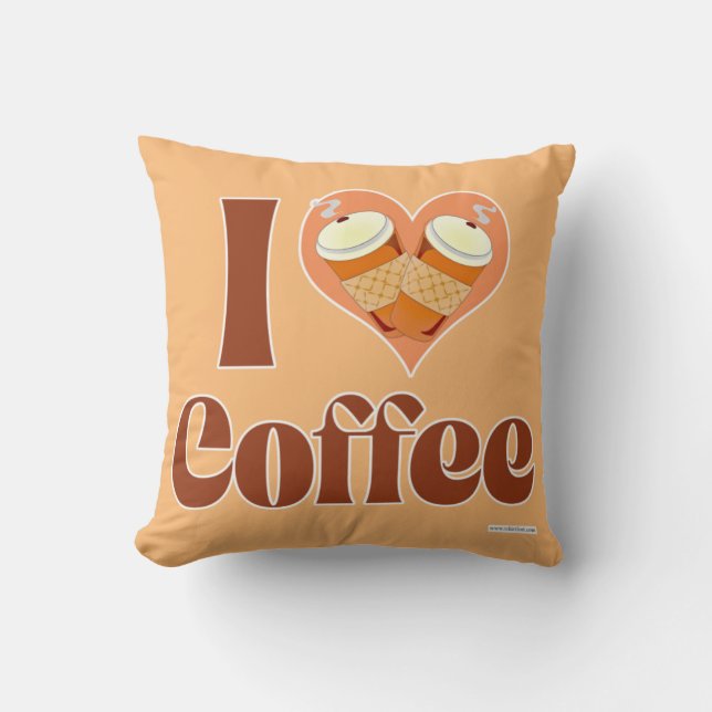 Cojín Decorativo Gotta Love Coffee Cute Heart Motto (Anverso)