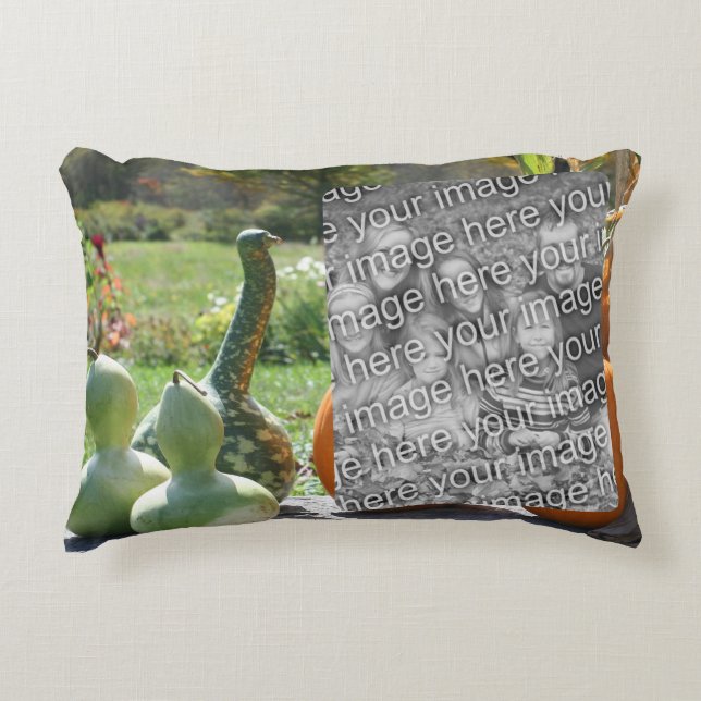 Cojín Decorativo Gouras Y Calabazas Caen Añadir Tu Foto (Anverso)