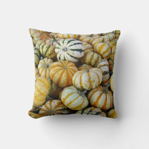 Cojín Decorativo Gourdes de cosecha de otoño verde y naranja