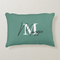 Grabado a la moda monogramado elegante Turquoise