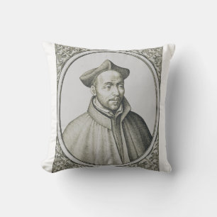 Cojín Decorativo Grabado de San Ignacio de Loyola Arte Antiguo