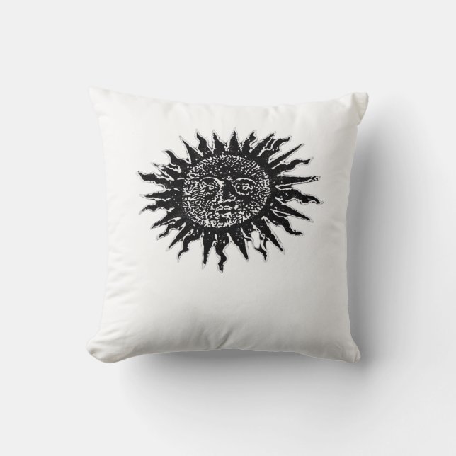 Cojín Decorativo Grabado solar medieval - Estética de Whimsigoth -  (Anverso)