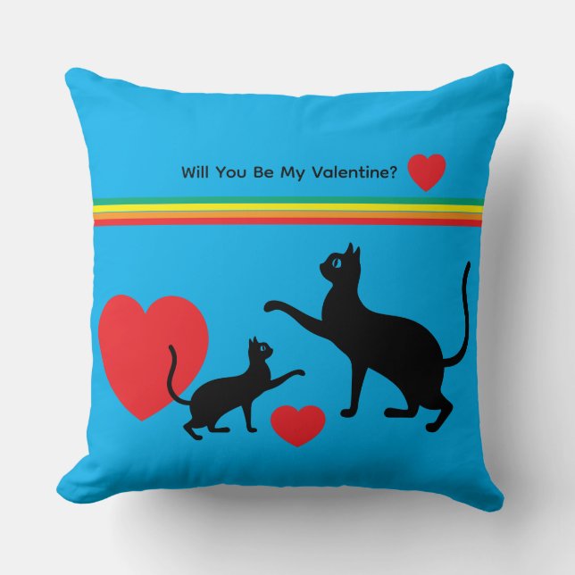 Cojín Decorativo Graceful Pride Felines Valentine Throw Pillow (Anverso)