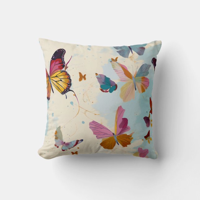 Cojín Decorativo Graceus Butterfly Flight Pillow - Vibrante (Anverso)