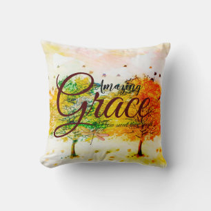 Cojín Decorativo Gracia asombrosa Árboles de otoño Bendito