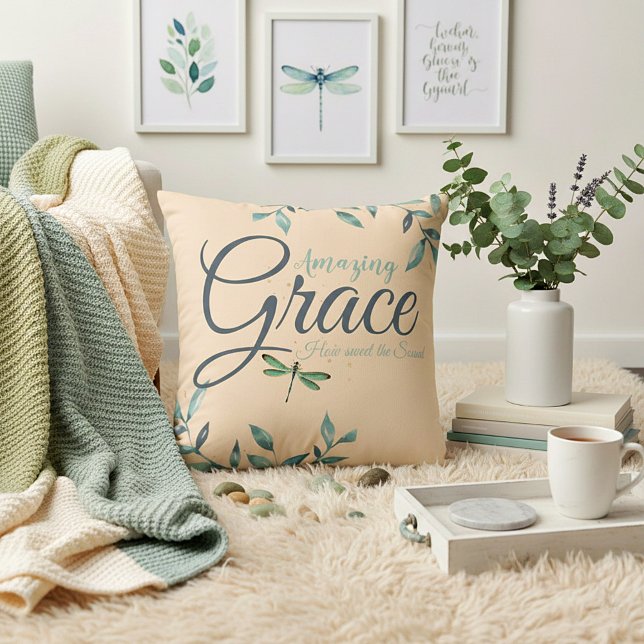 Cojín Decorativo Gracia asombrosa con hojas (Subido por el creador)