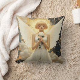 Cojín Decorativo Gracia Celestial | Ángel Hermoso y Rosa
