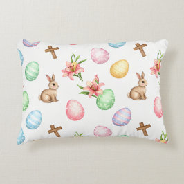 Cojín Decorativo Gracia de Pascua: conejo y cruz paté pastel sin co
