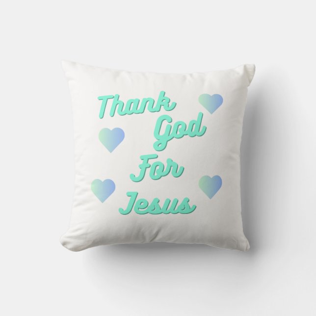 Cojín Decorativo Gracias a Dios por Jesús (Anverso)