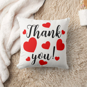 Cojín Decorativo Gracias corazones rojos