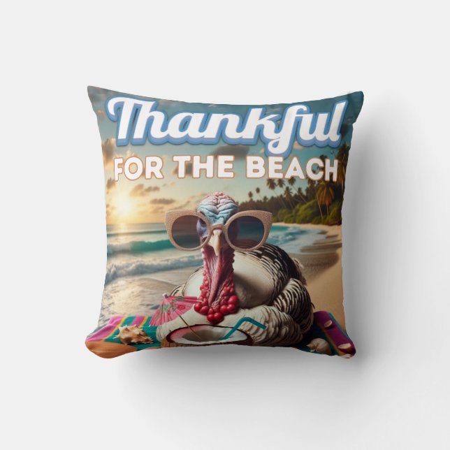 Cojín Decorativo Gracias por la playa (Anverso)