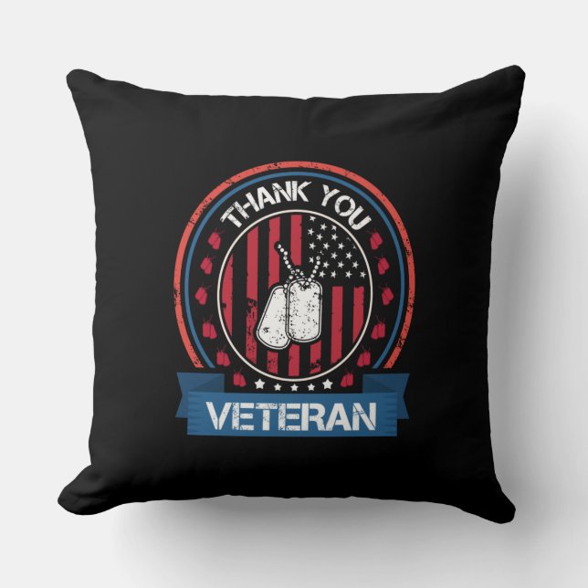 Cojín Decorativo Gracias Veteranos (Anverso)