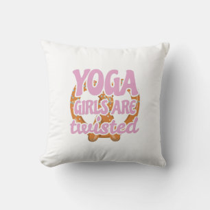 Cojín Decorativo Graciosa cita de yoga regalo Chicas de yoga son re