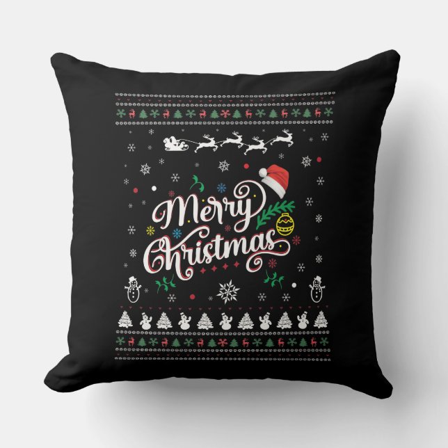 Cojín Decorativo Graciosa Feliz Navidad (Anverso)