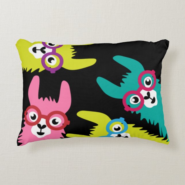 Cojín Decorativo Graciosa Llama Colorful Camelid (Anverso)