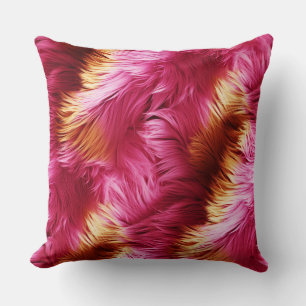 Cojín Decorativo Graciosa textura de piel de monstruo rosa y Naranj