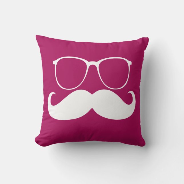 Cojín Decorativo Gracioso bigote blanco (Anverso)