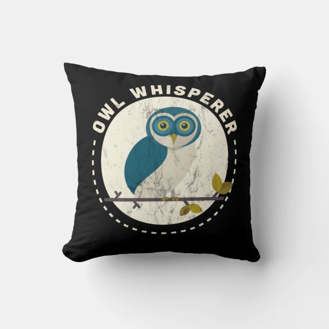 Cojín Decorativo Gracioso Bird Whisperer Bird Horn Horned Whisperer (Anverso)
