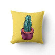 Gracioso Cactus Pot Raro Amarillo Trippy Psicodéli