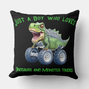 Cojín Decorativo Gracioso camión monstruo de dinosaurios