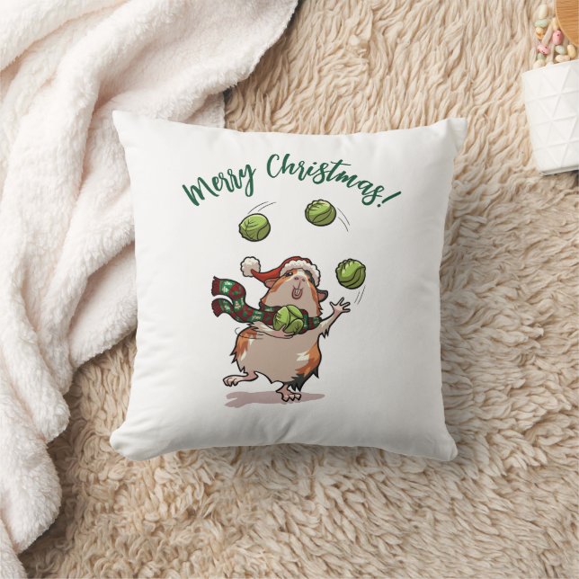 Cojín Decorativo ¡Gracioso Cerdo de Guinea Feliz Navidad! Personali (Manta)