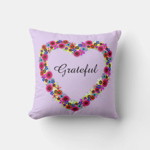 Cojín Decorativo Gracioso corazón floral en lavanda