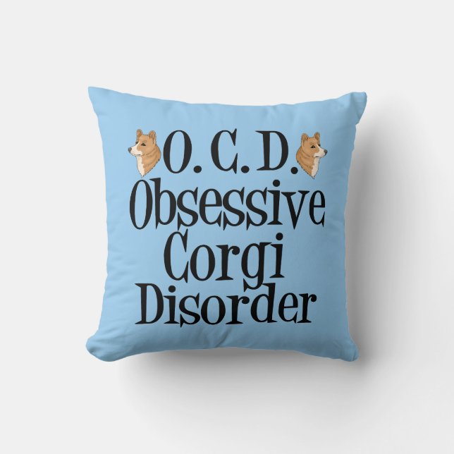 Cojín Decorativo Gracioso Corgi Cute Blue (Anverso)