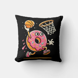 Cojín Decorativo Gracioso Donut Dunking Basketball Food Champ Sport