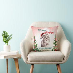 Cojín Decorativo Gracioso Gatito de Gato guisado de la guirnalda na