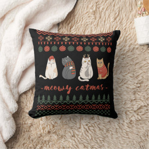 Cojín Decorativo Gracioso gato Navidad Pun - Navidades de gatos