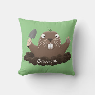 Cojín Decorativo Gracioso gopher digging personalizado ilustracion