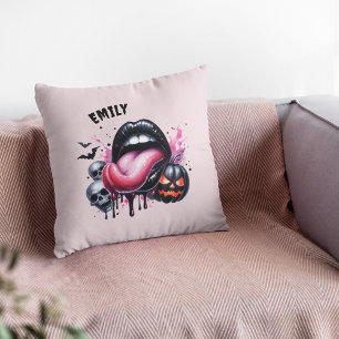 Cojín Decorativo Gracioso goteo Lip Halloween Personalizado Spooky