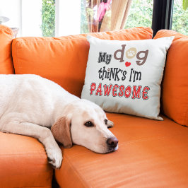 Cojín Decorativo Gracioso juego de perros Pawesome Quirky Typograph