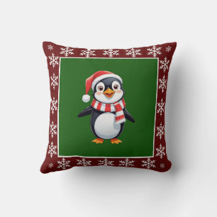 Cojín Decorativo Gracioso lindo trendy elegante pingüino Feliz Navi