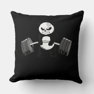 Cojín Decorativo Gracioso Panda Workout Kitten Gym Deadlift Power