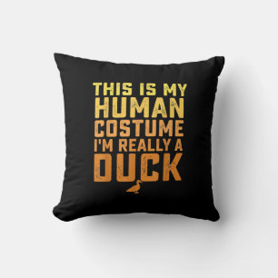 Cojín Decorativo Gracioso Pato Este Es Mi Disfraz Humano Halloween