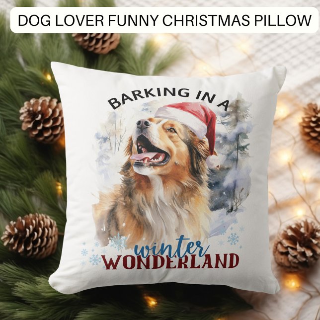 Cojín Decorativo Gracioso perro ladrando invierno Navidades de Wond (Subido por el creador)