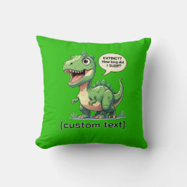 Cojín Decorativo Gracioso Personalizado de Dinosaurios Sleepy Texto