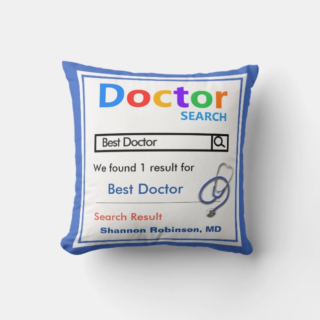 Cojín Decorativo Gracioso Personalizado Mejor Regalo Médica (Anverso)