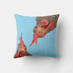 Cojín Decorativo Gracioso pollo boca abajo