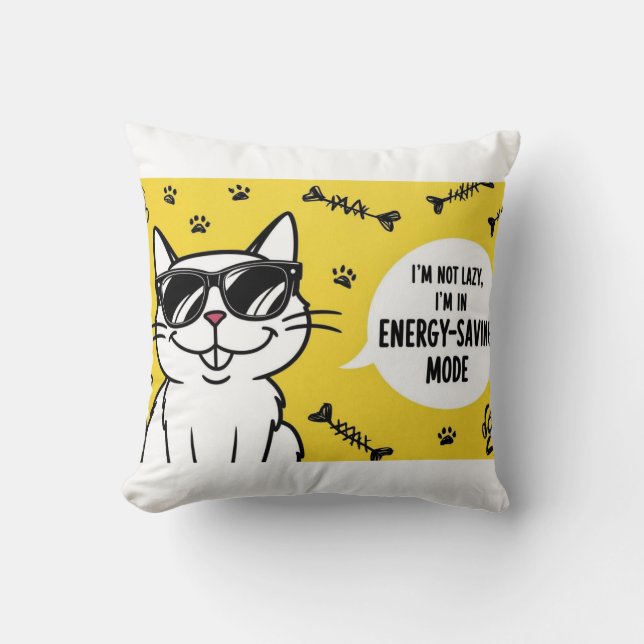 Cojín Decorativo Gracioso Poster de gato, gato Personalizado con ga (Anverso)