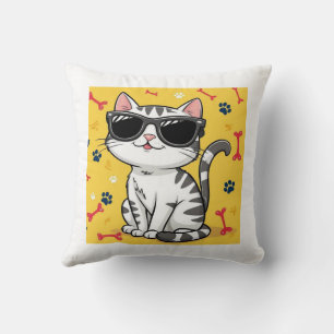 Cojín Decorativo Gracioso Poster de gato, gato Personalizado con ga