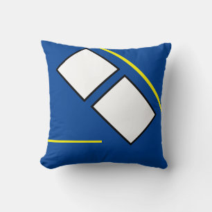 Cojín Decorativo Gracioso Resumen Arte Azul Amarillo Blanco Negro