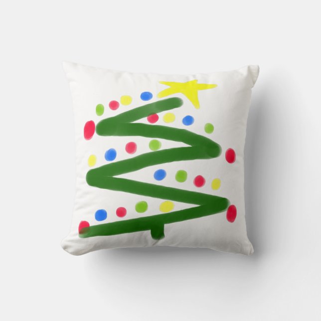 Cojín Decorativo Gracioso Resumen de arte Árbol de Navidad (Anverso)