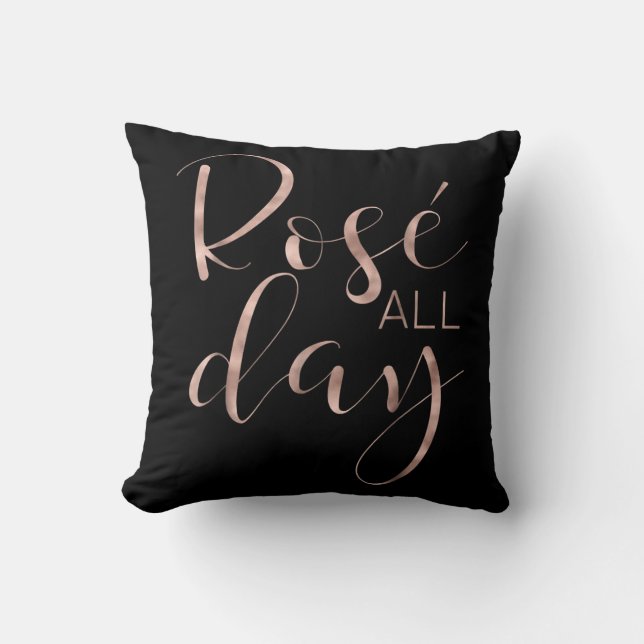 Cojín Decorativo Gracioso Rosa Cute todo el día Wine Lover Gift (Anverso)
