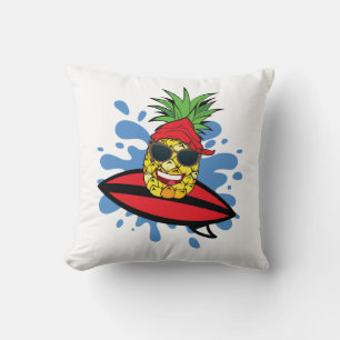 Cojín Decorativo Gracioso Surfing Pineapple