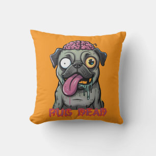 Cojín Decorativo Gracioso Zombie Pug Graffiti
