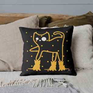 Cojín Decorativo Graciosos gatos Cute Oro Negro Personalizado