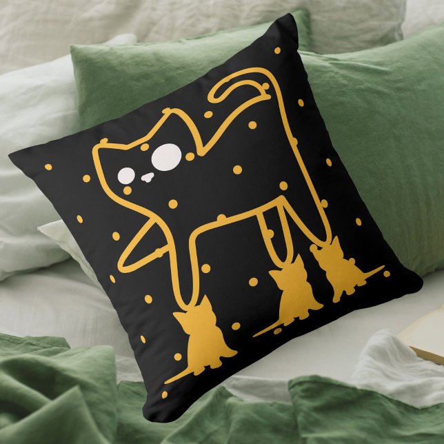 Cojín Decorativo Graciosos gatos Cute Oro Negro Personalizado (Subido por el creador)
