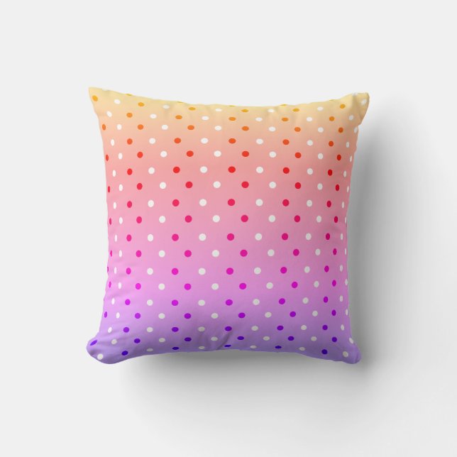 Cojín Decorativo Gradiente arcoiris Ditsy Polka Dot (Anverso)